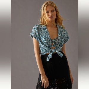 Pilcro Printed Voile Surf Shirt